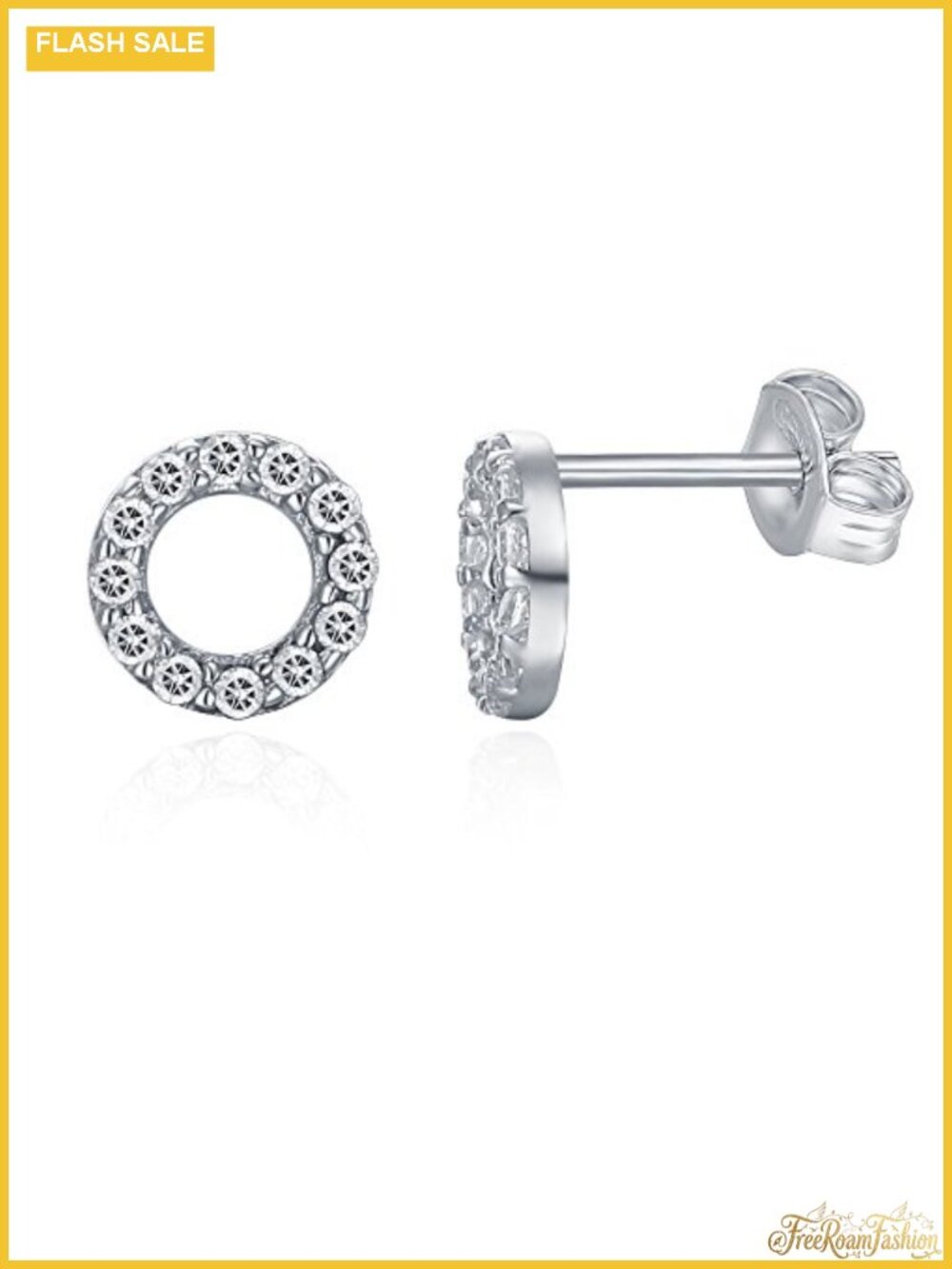 14K Gold Plated Dainty Cubic Zirconia Stud Earrings for Women, Hypoallergenic